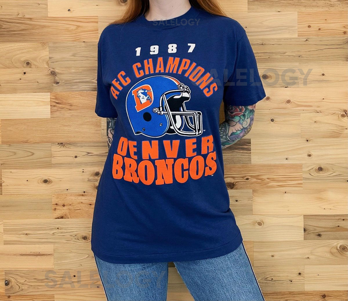 Denver Broncos Vintage NFL Football Team Tee Shirt T-Shirt_327