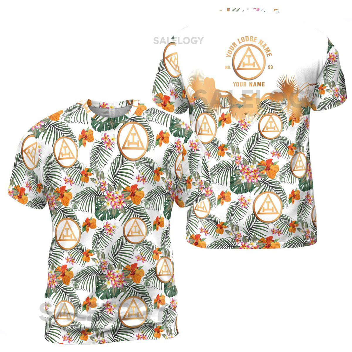 Customized Royal Arch Masonry Palm Leaf Men39s T-shirt S-5XL_199