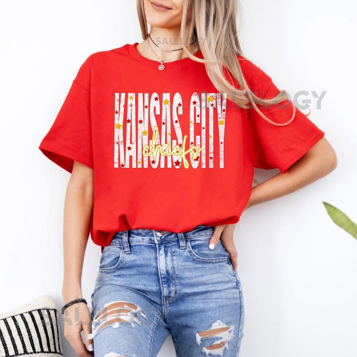 Kansas City Chiefs T-Shirt City with Stars Design_309