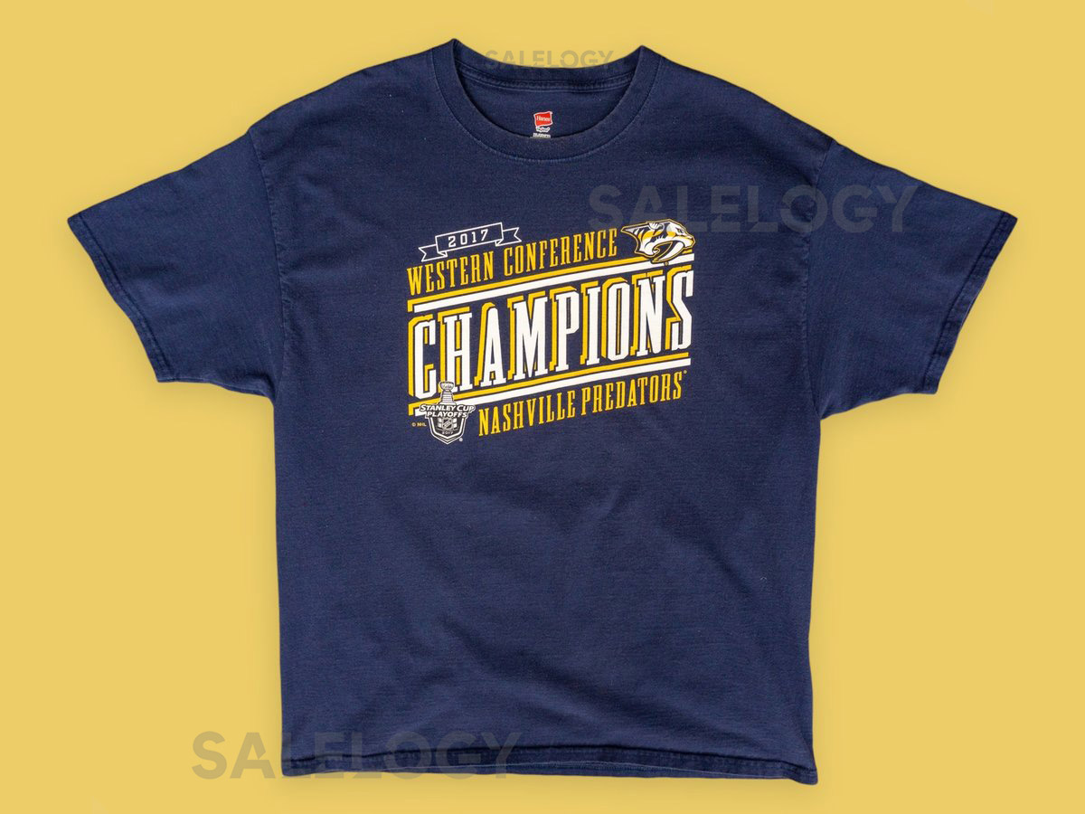 Vintage 2017 Nashville Predators Western Conference Champions T Shirt Stanley Cup Playoffs NHL Graphic Tee Retro Hockey Fan Shirt_678