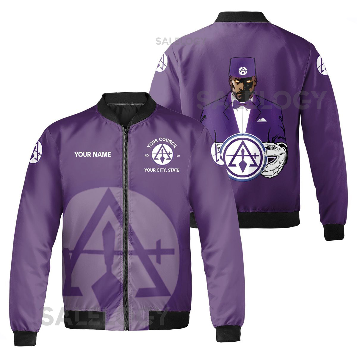 Customized Cryptic Masonry Royal and Select Master Bomber Jacket S-5XL_64
