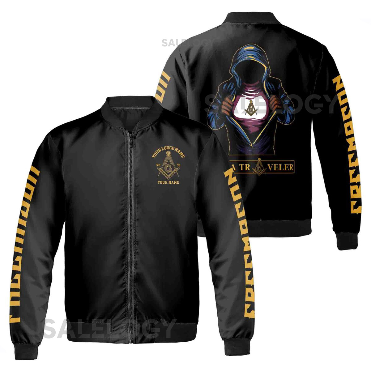 Customized I Am A Traveler Freemason Masonic Bomber Jacket S-5XL_71