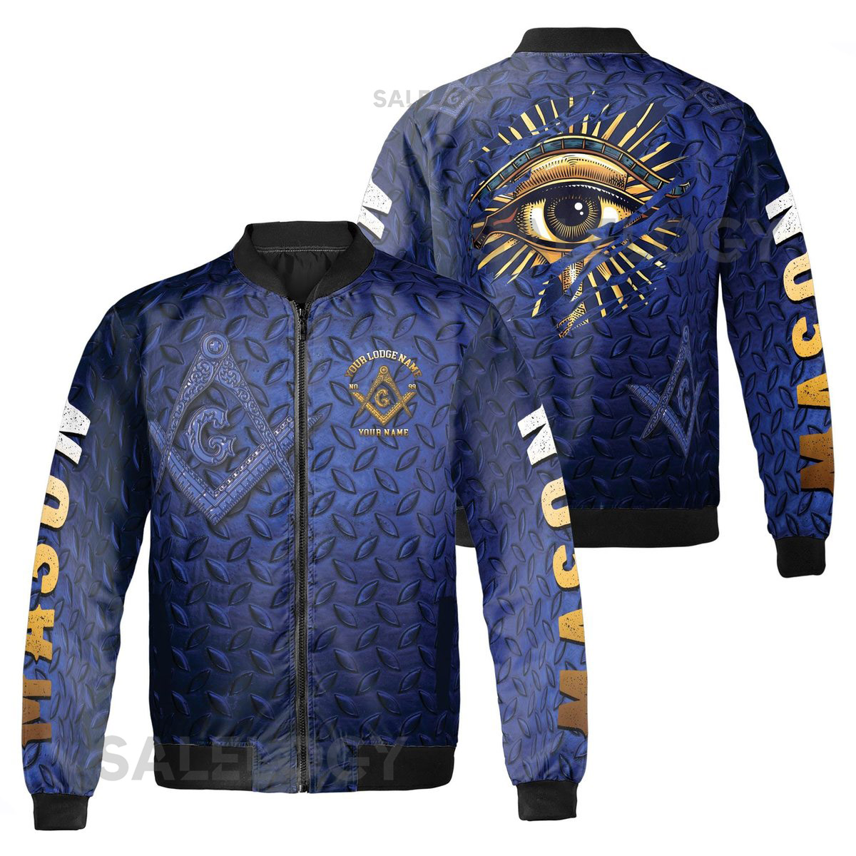 Customized Master Mason Masonic Blue Lodge Bomber Jacket S-5XL_76
