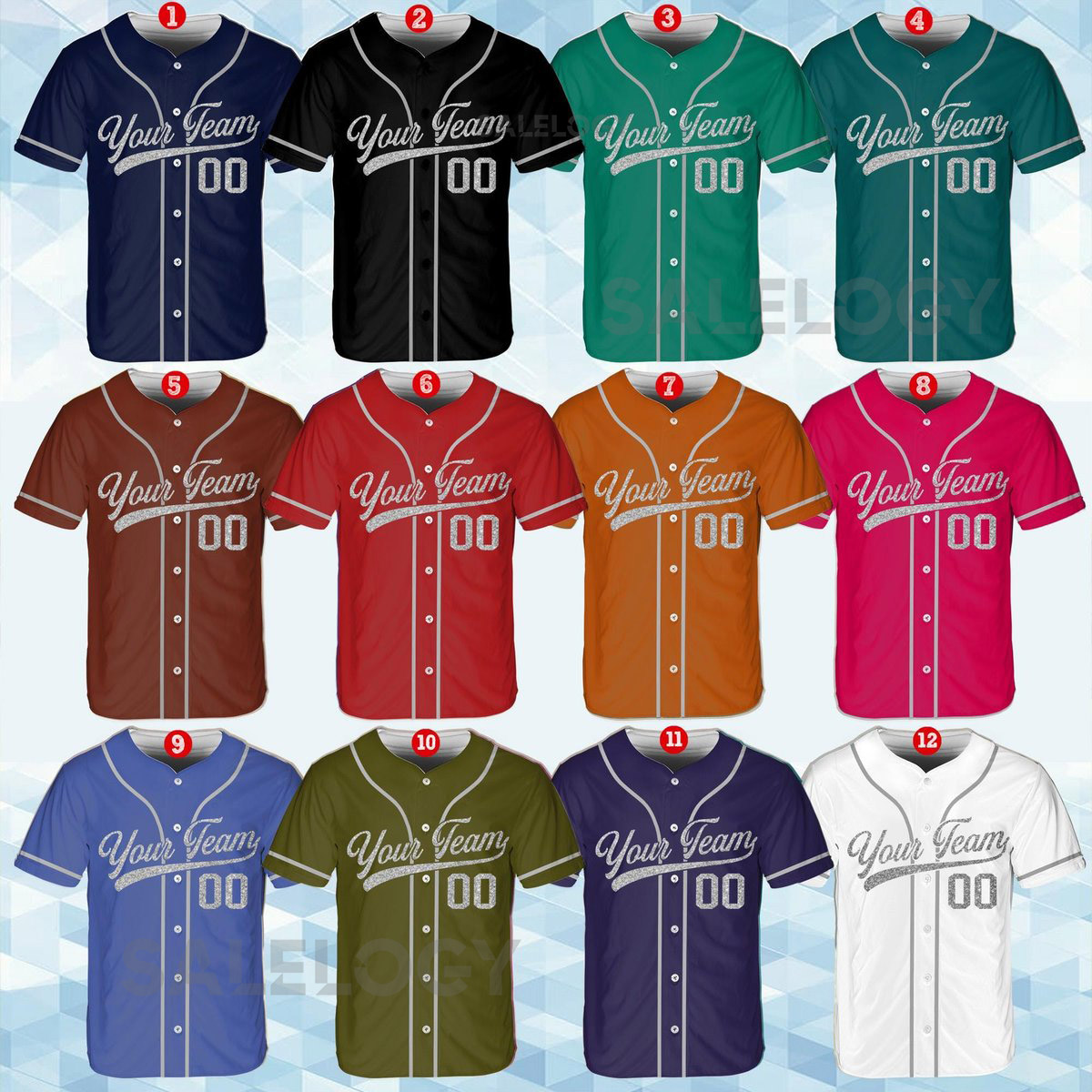 Personalized Team Name Number Baseball Jersey Custom Baseball Jersey Shirt Baseball Jersey Uniform Printed Glitter Not Glitter Fabric_650