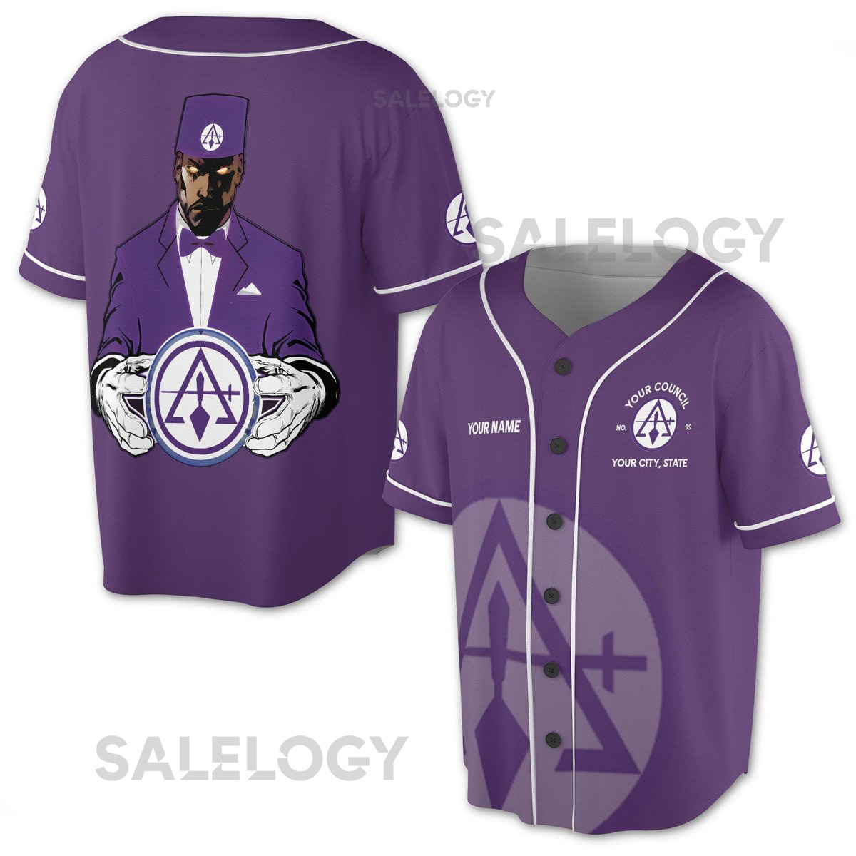 Customized Cryptic Masonry Royal and Select Master Baseball Jersey S-5XL_58