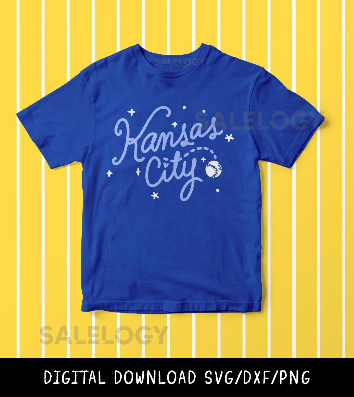 Kansas City Baseball Swirly Lettering SVG DXF file for Cricut or Silhouette Cutting Machine postseason_351