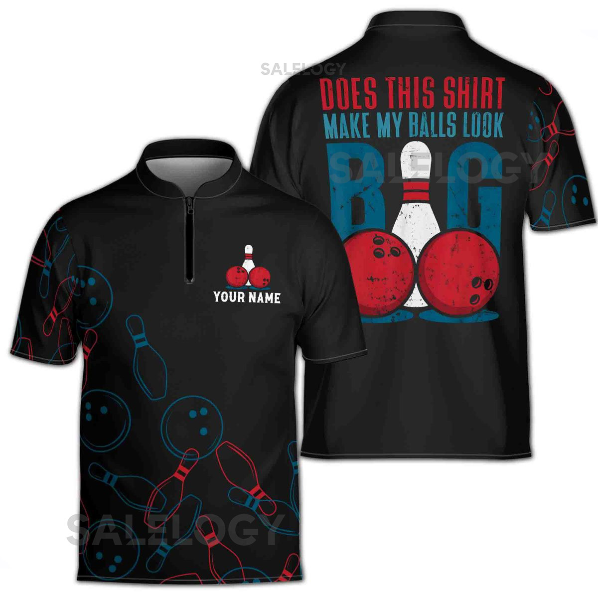 Custom Name Bowling Zipper Polo Shirt Funny Team Jersey S-5XL_56