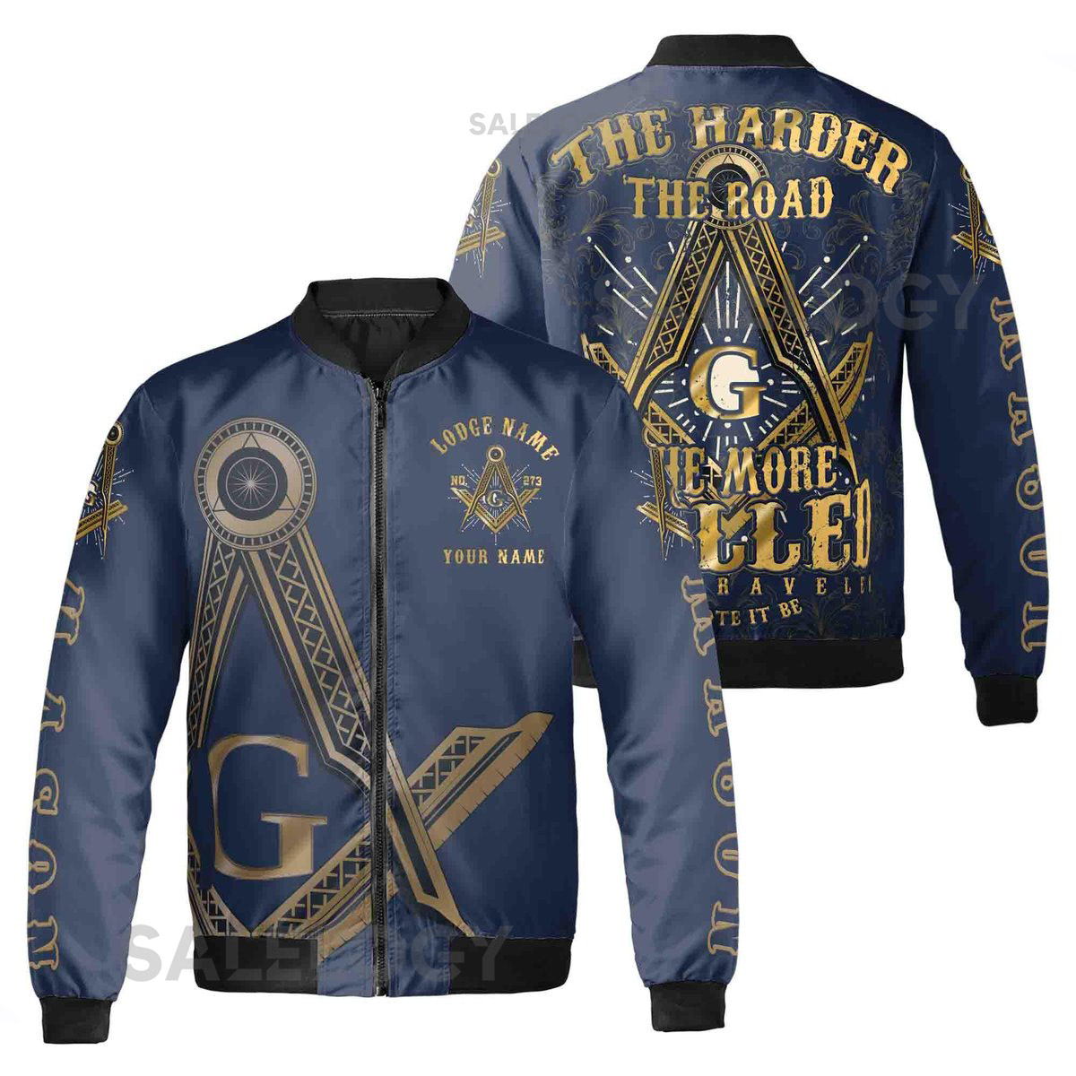 Customized The Harder The Road The More Skilled Mason Bomber Jacket S-5XL_82