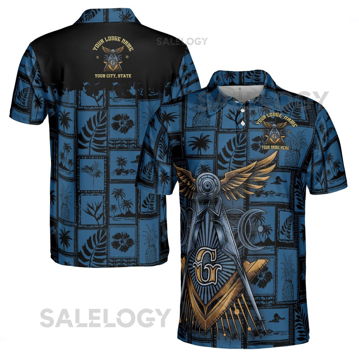 Customized Freemasonry Masonic Vintage Picture Men's Polo Shirt S-5XL_415