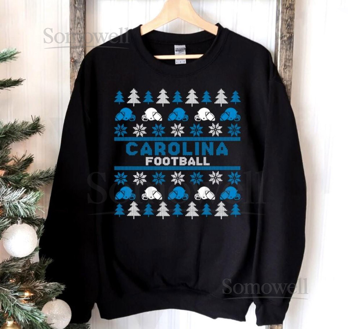 Vintage Carolina Football Ugly Pattern Christmas Unisex Sweatshirt Carolina Football Team Hoodie Football Retro Shirt Christmas Gifts_23
