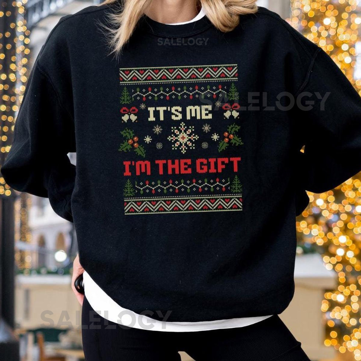 Ugly Christmas Sweater Shirt or Sweatshirt I'm The Funny Christmas Ugly Xmas Party T-shirt for Holiday Party Funny Festive Christmas