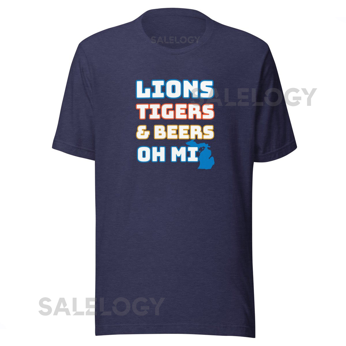Lions Tigers Beers Oh MI Unisex T-Shirt Detroit Sports Michigan Beer_548