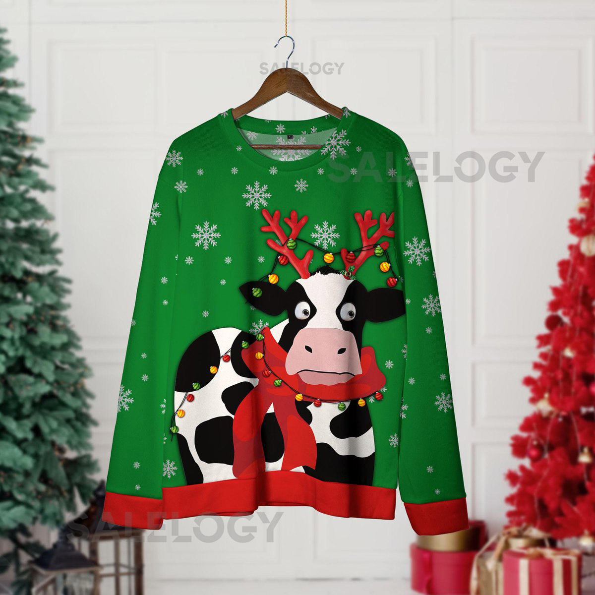 Funny Cow Ugly Christmas Sweater Cow Crewneck Sweatshirt Funny Christmas Funny Ugly Sweater Funny Shirt Christmas Shirt s