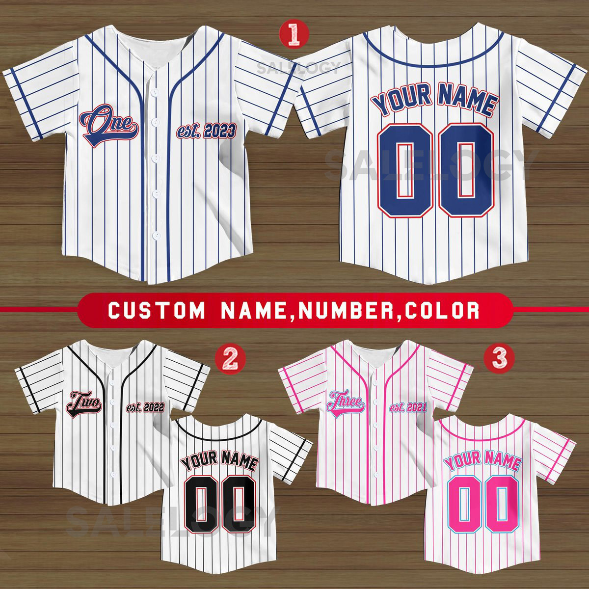 Personalized Baseball Jersey Rookie Year Kids Youth Baseball 1st 2nd 3rd birthday boy jersey custom birthday baseball Boys kids jerseys_28