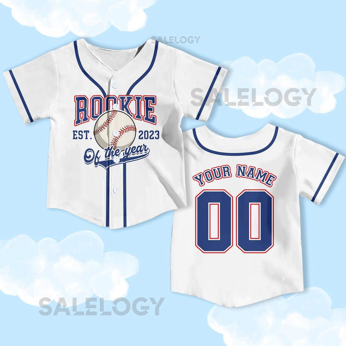 Personalized Rookie Of The Year Baseball Jersey Rookie Year Kids Youth Baseball custom birthday baseball Boys kids jerseys_322