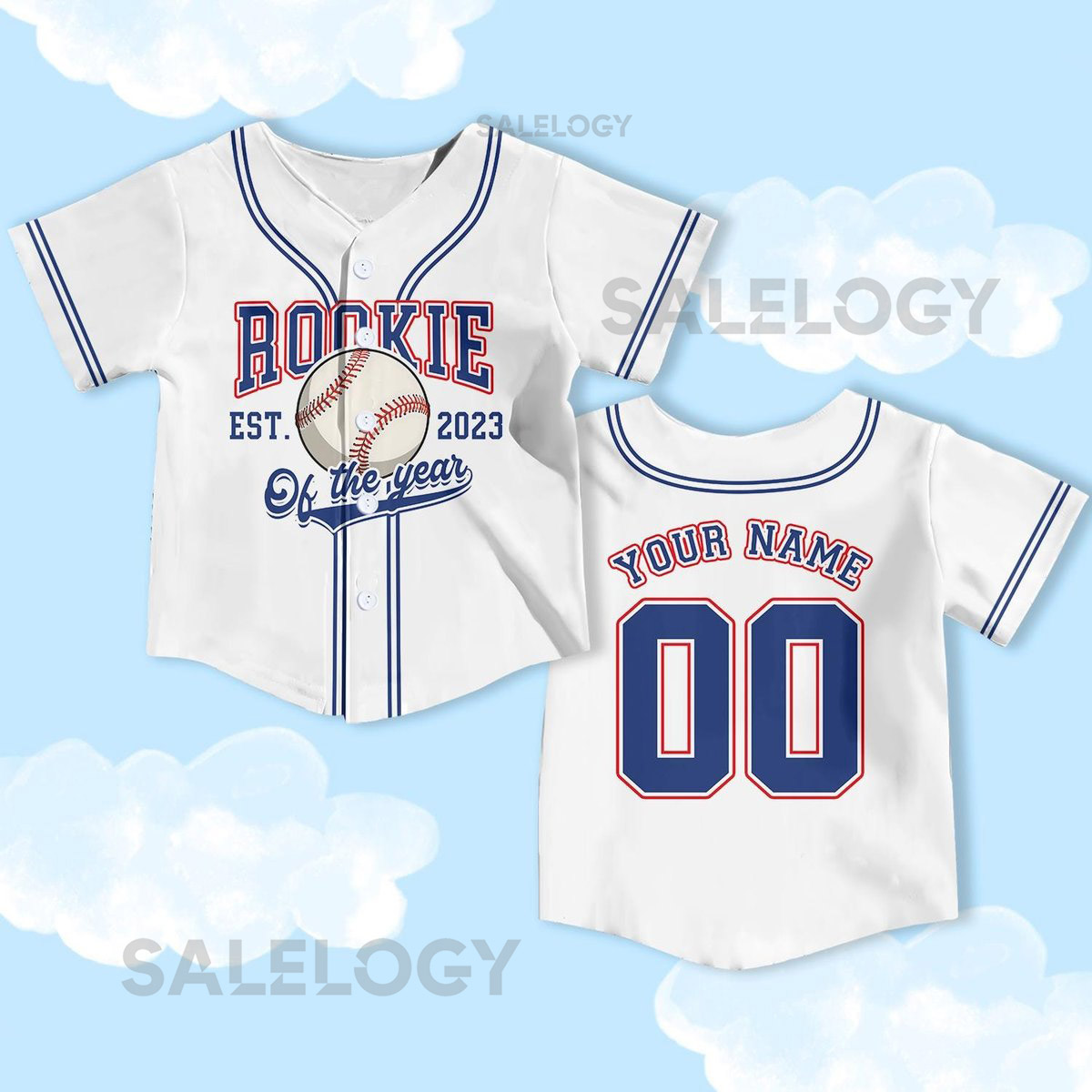 Personalized Rookie Of The Year Baseball Jersey Rookie Year Kids Youth Baseball custom birthday baseball Boys kids jerseys_323