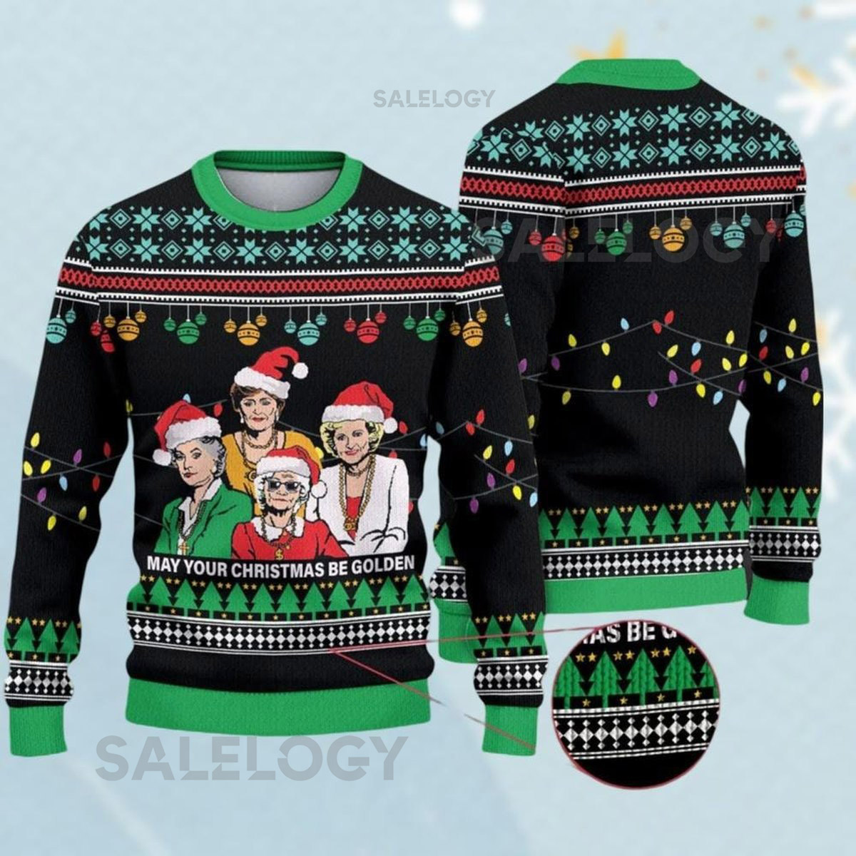 May Your Christmas Be Golden Ugly Sweater Movie TV Series Sweater Xmas Ugly Sweater Golden Girls Xmas Sweater Christmas Sweater