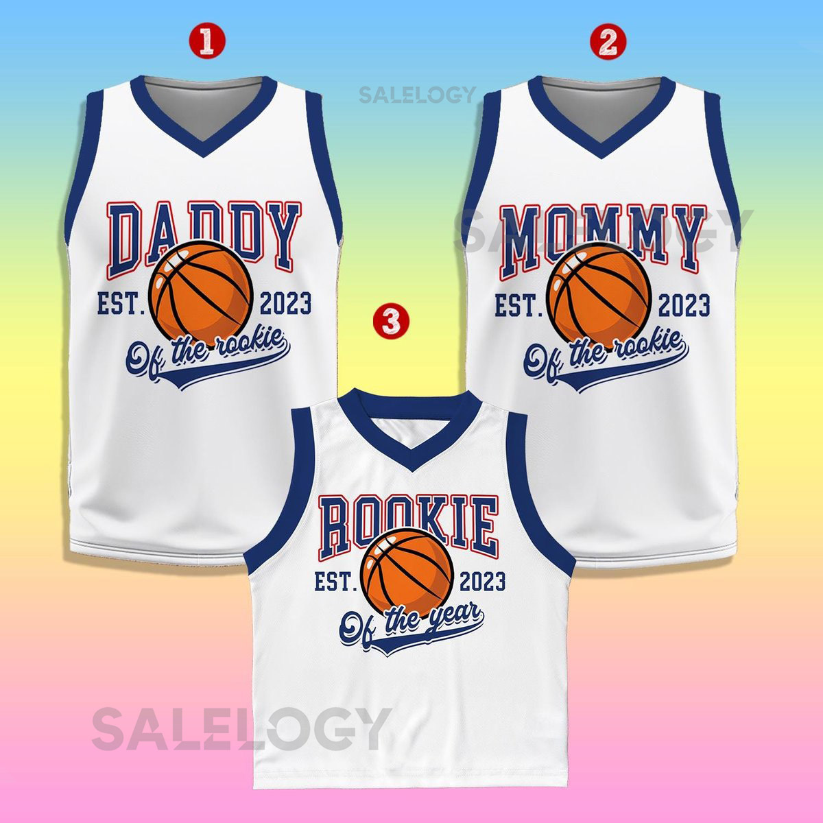 Custom Daddy Mommy Of Rookie Basketball Jersey Personalized Rookie Of The Year Kid Basketball Jersey Game Day Outfit Kids Birthday Jersey_147