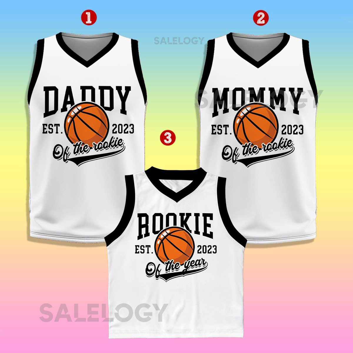 Custom Daddy Mommy Of Rookie Basketball Jersey Personalized Rookie Of The Year Kid Basketball Jersey Game Day Outfit Kids Birthday Jersey_148