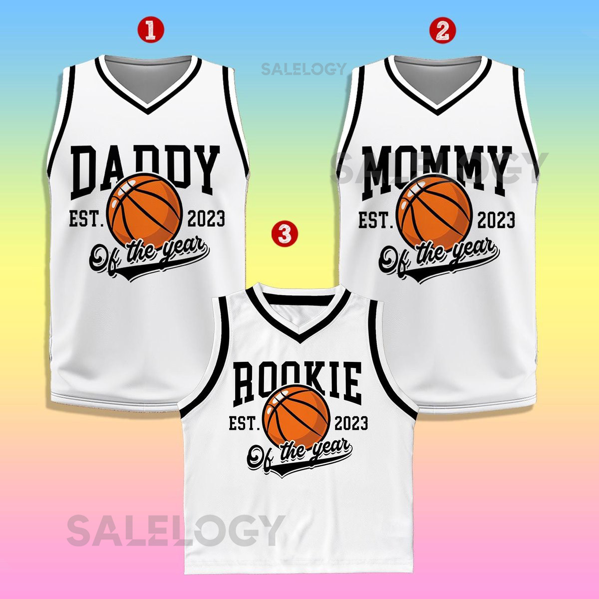 Custom Daddy Mommy Of Rookie Basketball Jersey Personalized Rookie Of The Year Kid Basketball Jersey Game Day Outfit Kids Birthday Jersey_149
