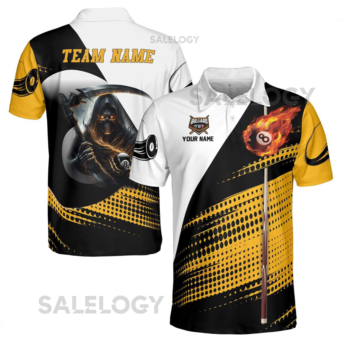 Customized Lets Skull Pllay Billard Men's Polo Shirt S-5XL_421