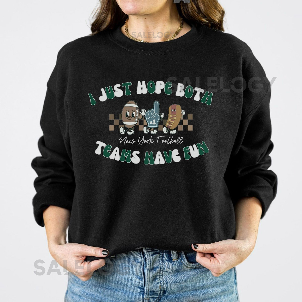 New York Jets Sweatshirt New York Football Crewneck Panthers Football Season Crew Neck   I Just Hope Both Teams Have Fun_375