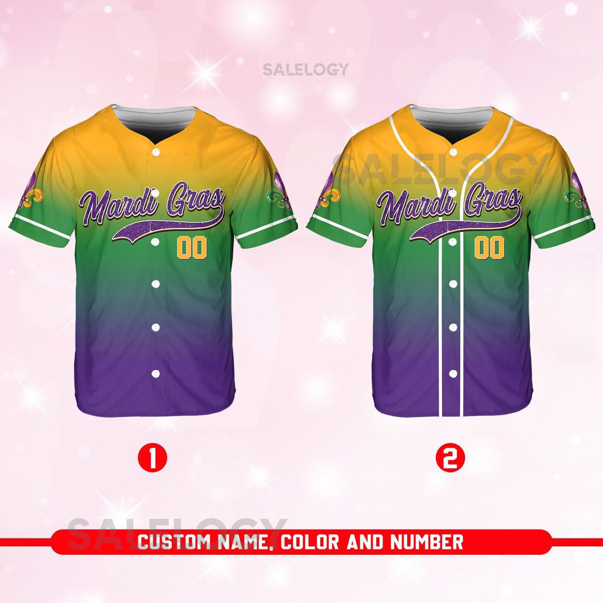 Personalized Mardi Gras Baseball Jersey Custom Name And Number Baseball Jersey Mardi Gras Carnival Jersey Gift For Family Matching_206