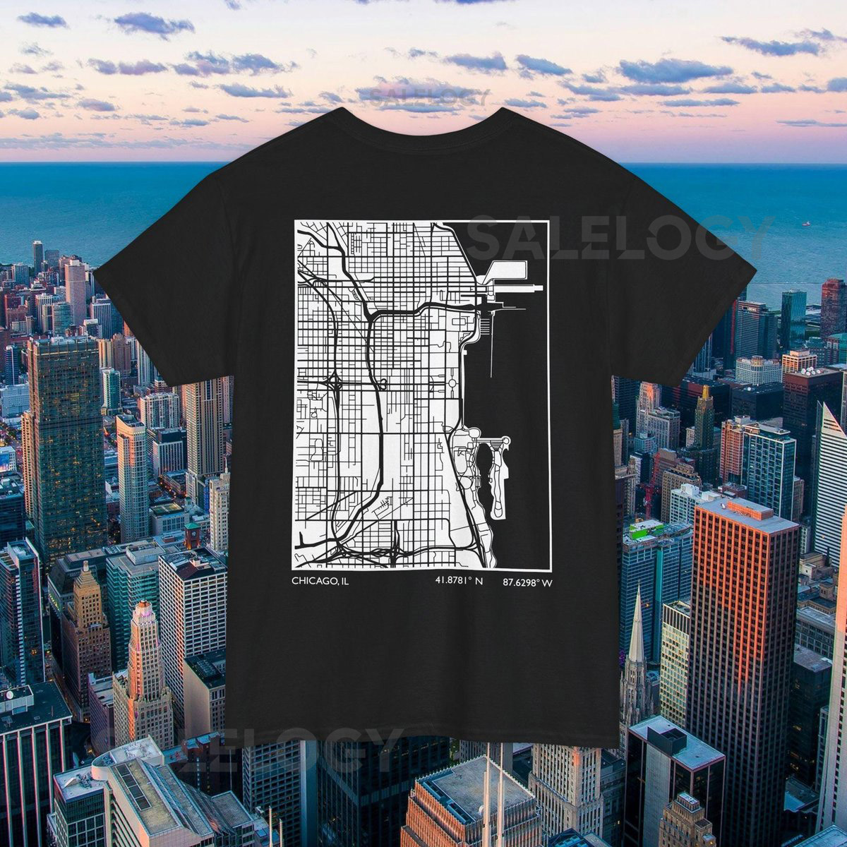 Chicago map t-shirt Chicago t-shirt Chicago downtown Chitown Chicago IL Illinois tshirt Chicago city merch Original Chicago_218