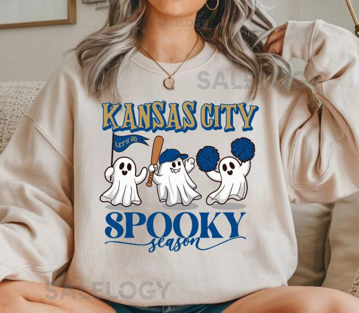 Kansas City Baseball Spooky Season Cute Vintage Sweatshirt Lets Go Kansas City Baseball Team Retro Hoodie Baseball Mom Shirt For Her_349