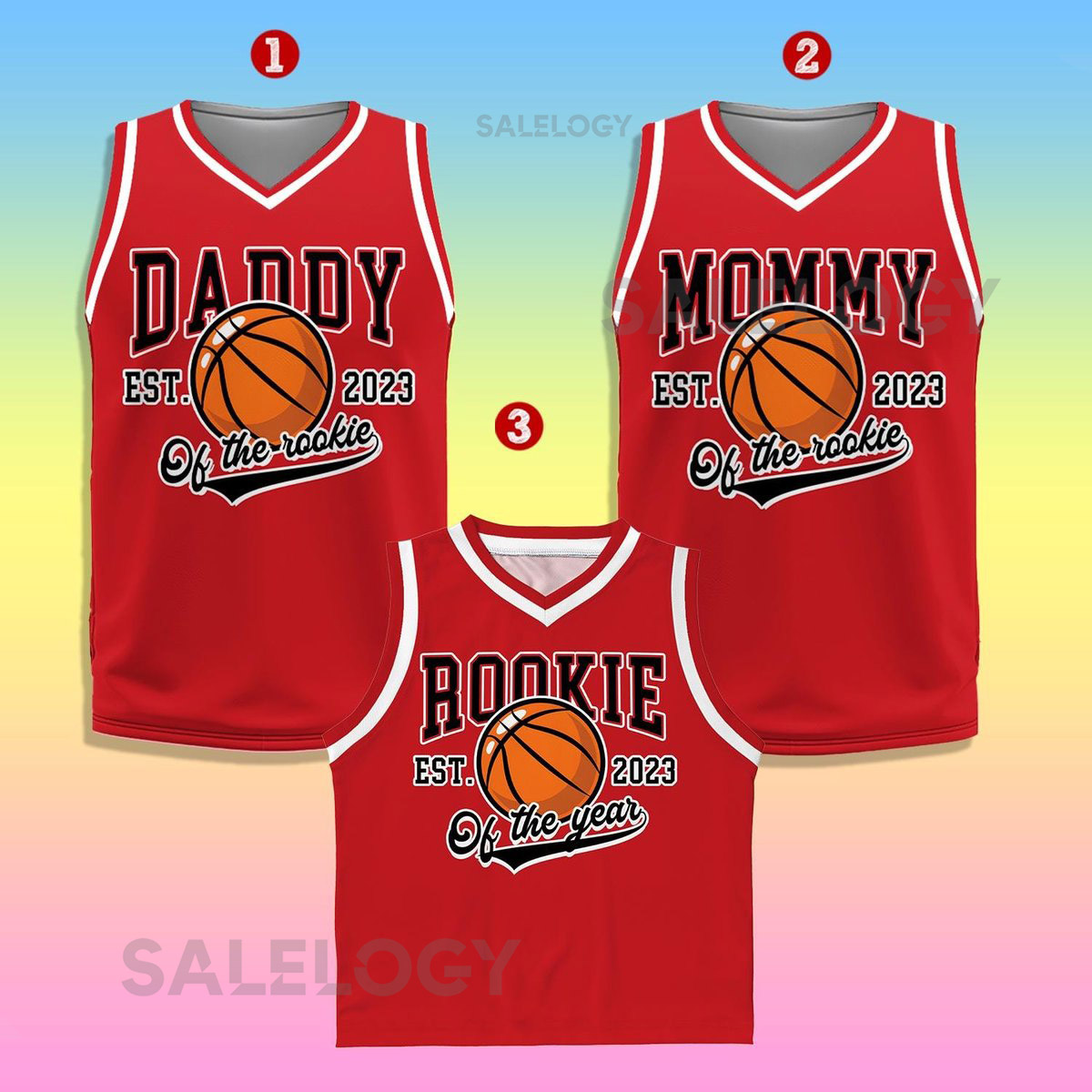 Custom Daddy Mommy Of Rookie Basketball Jersey Personalized Rookie Of The Year Kid Basketball Jersey Game Day Outfit Kids Birthday Jersey_151