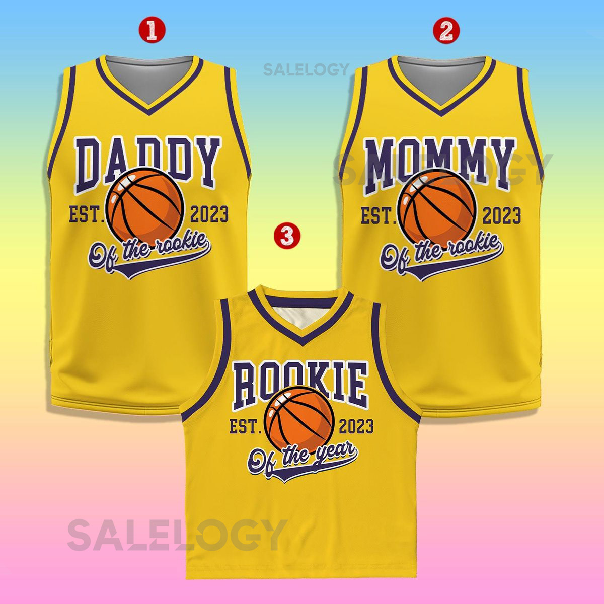 Custom Daddy Mommy Of Rookie Basketball Jersey Personalized Rookie Of The Year Kid Basketball Jersey Game Day Outfit Kids Birthday Jersey_152