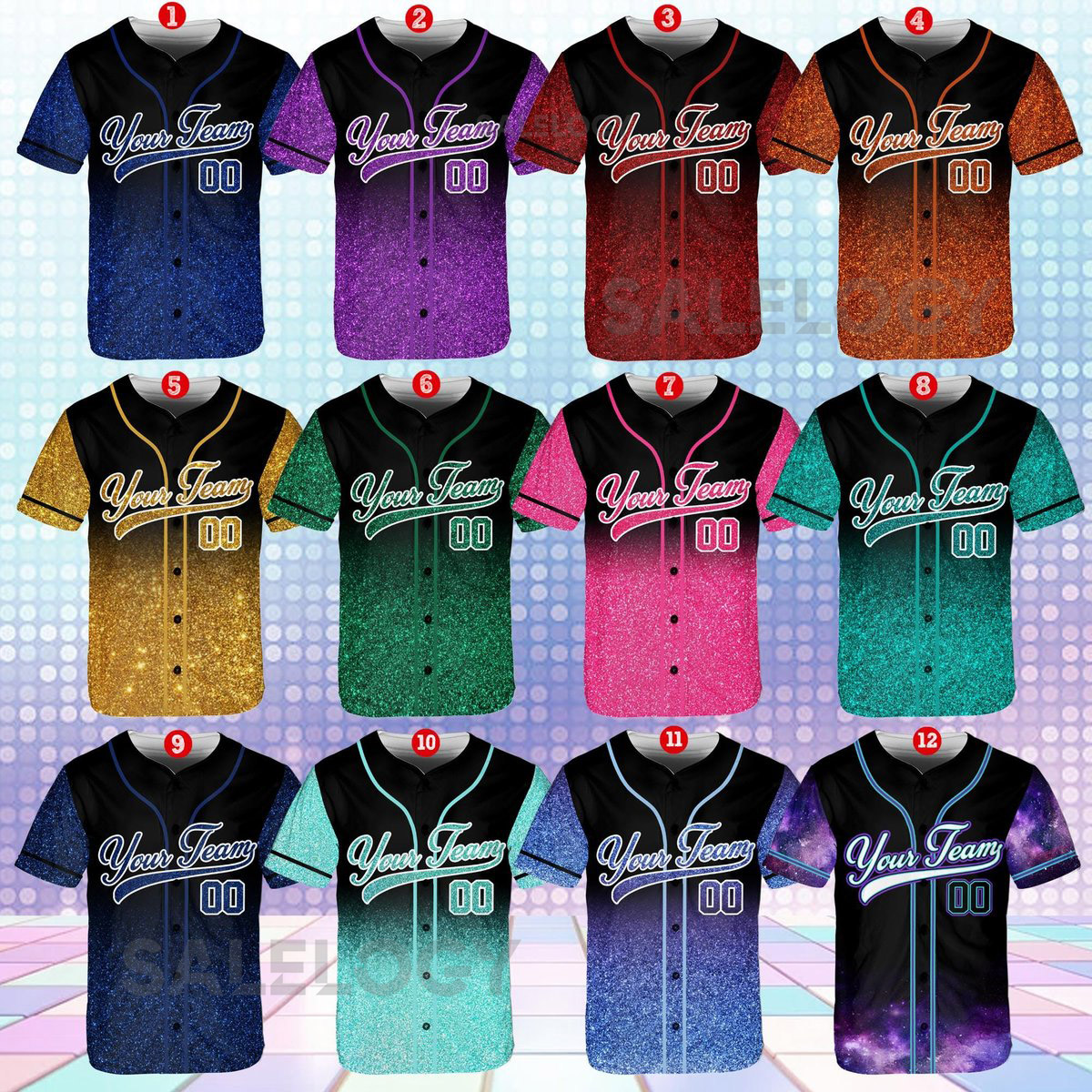 Personalized Team Name Number Baseball Jersey Custom Baseball Jersey Shirt Baseball Jersey Uniform Printed Glitter Not Glitter Fabric_651