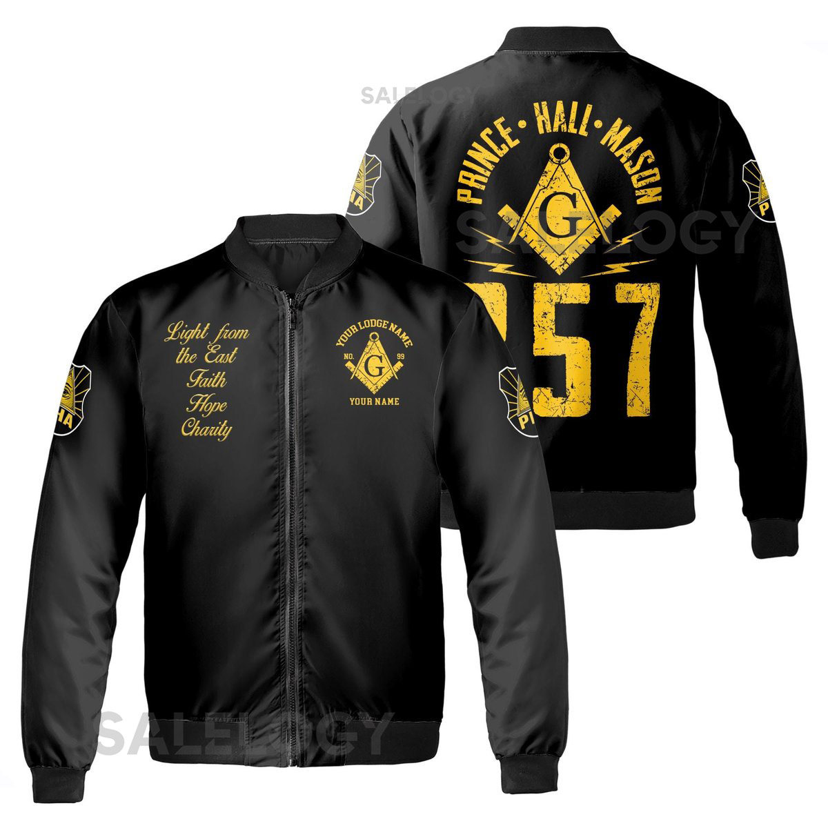 Personalized Light From East Prince Hall Mason 357 Bomber Jacket S-5XL_98