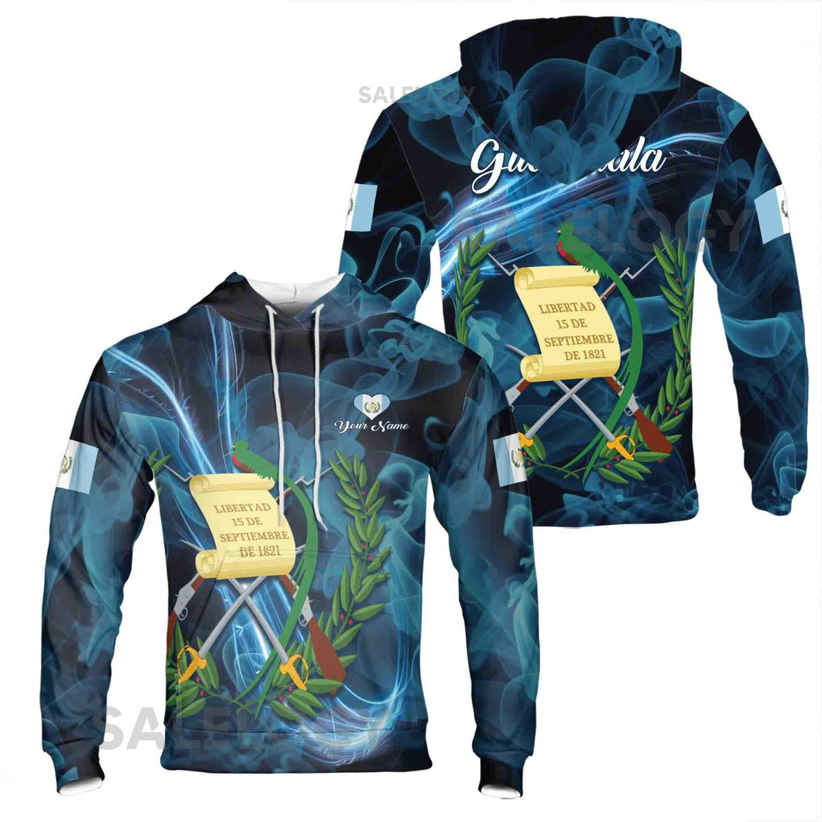 Customized I Love Guatemala Patriotic Hoodie S-5XL_83