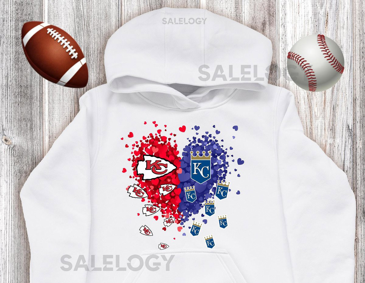 KC Chiefs and Royals Heart Hoodie_471