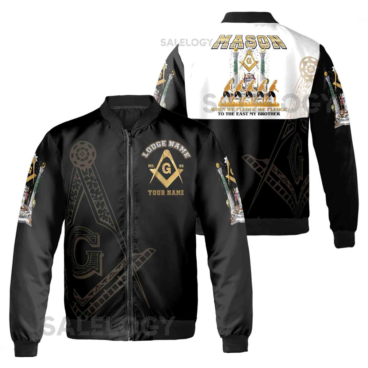 Customized The Harder The Road The More Skilled Mason Bomber Jacket S-5XL_83