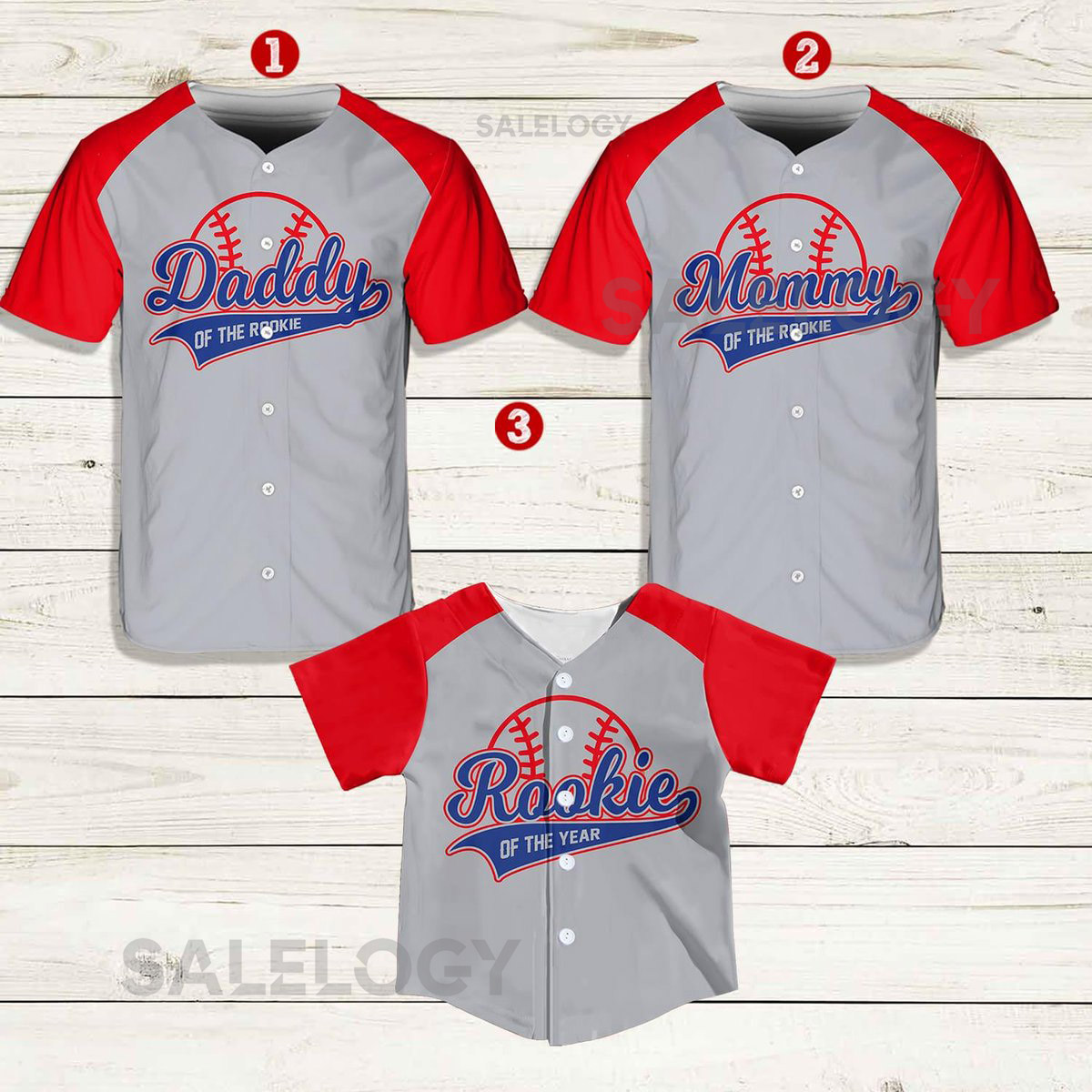 Personalized Mommy Daddy Of the Rookie Baseball Jersey Custom Name Number Shirt Rookie Of The Year Jersey Family Matching Outfits_280
