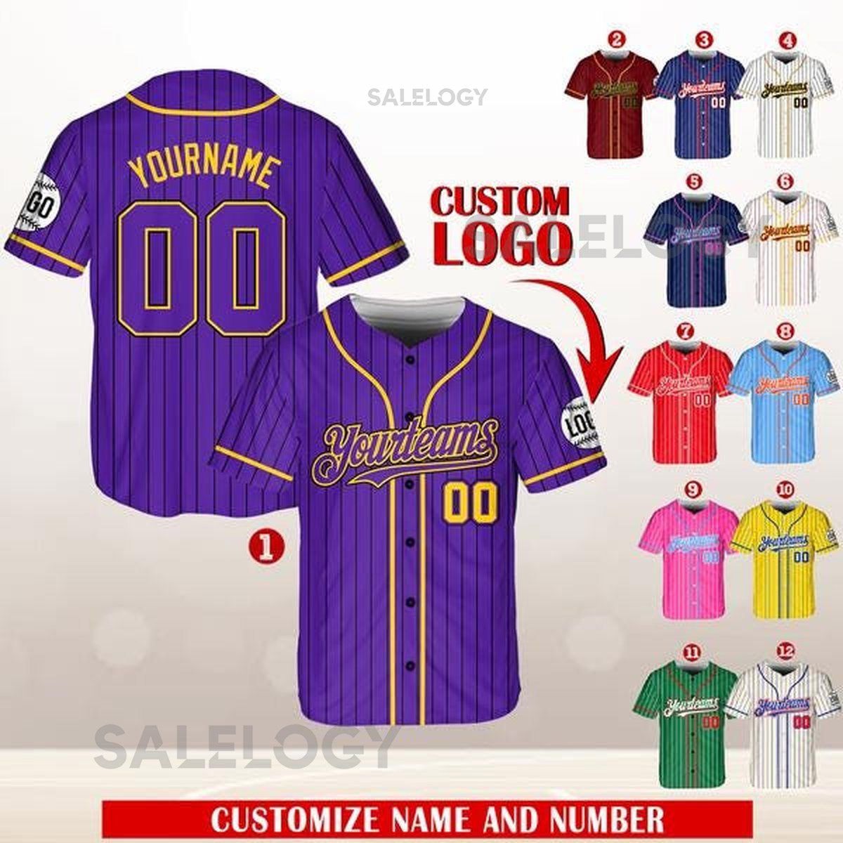 Personalized Team Name And Number Pinstripe Baseball Jersey Custom Logo Baseball Jersey Baseball Jersey Uniform Baseball Fans_602