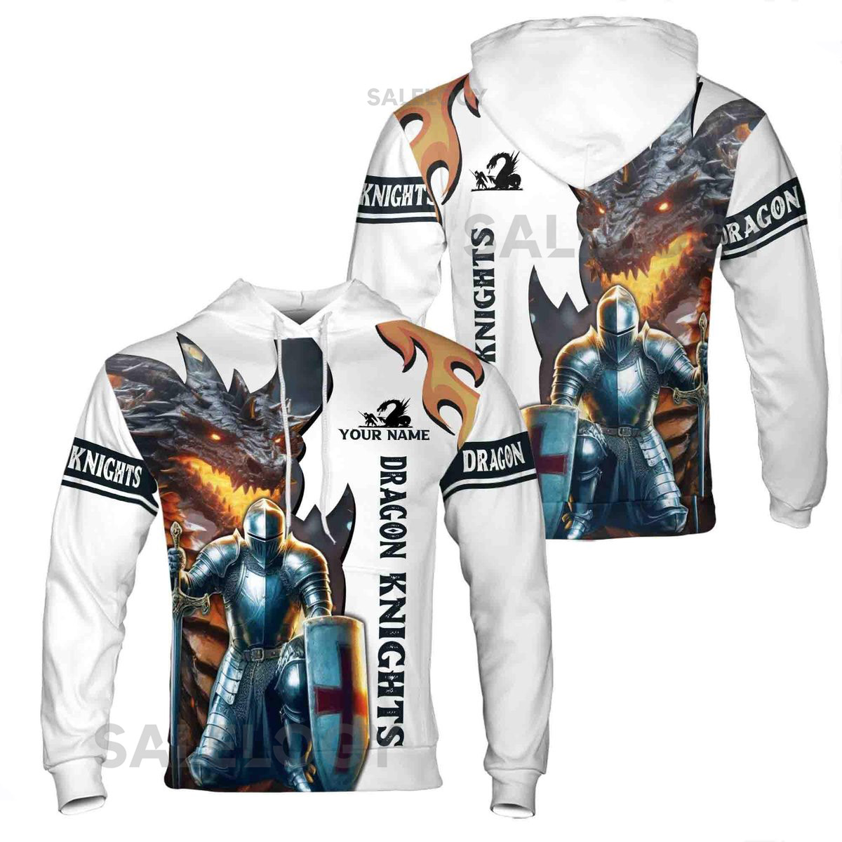 Custom Name Dragon Knights Christian Cross Knight Templar Hoodie S-5XL_19