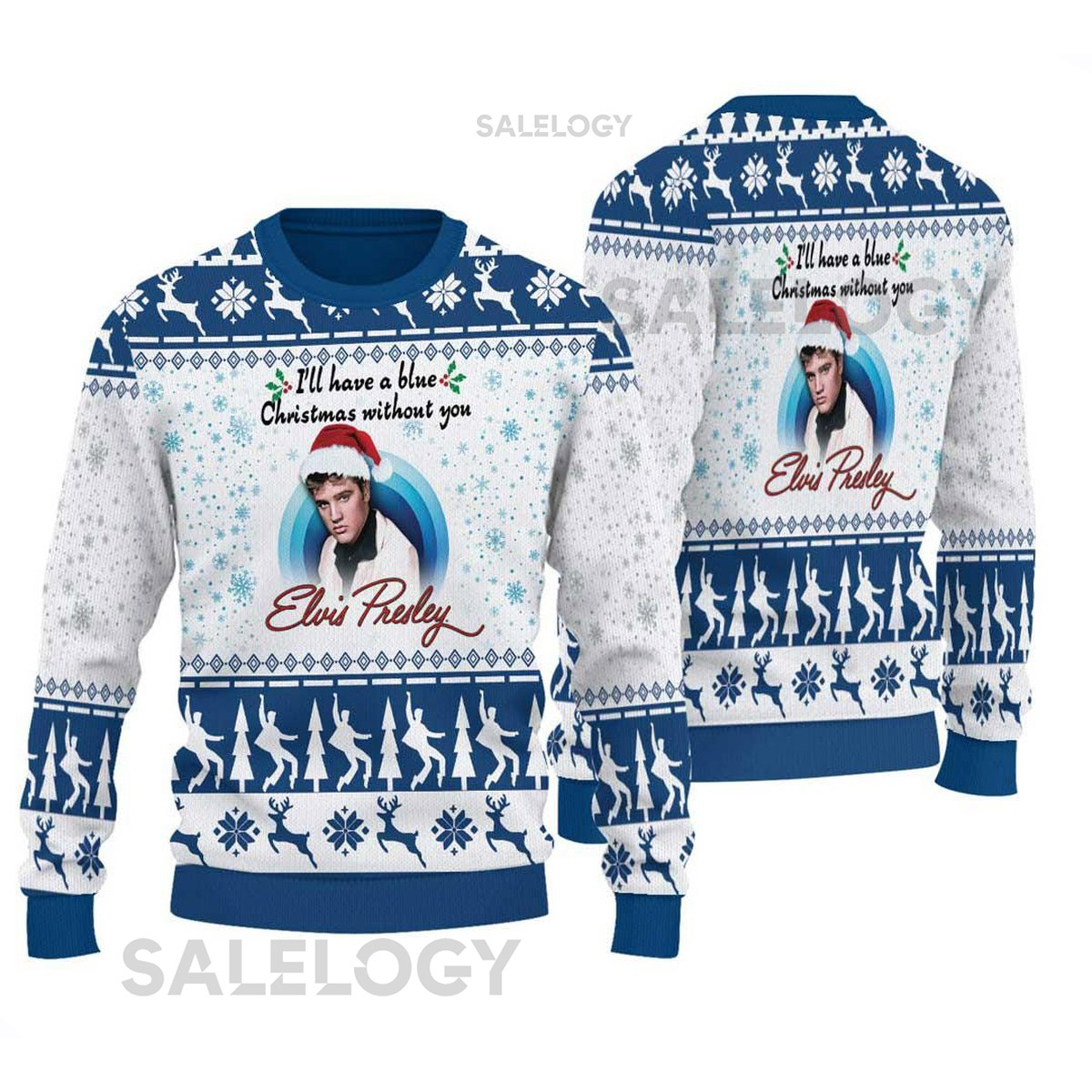 Elvis Presley I'll Have A Blue Christmas Sweater Elvis Presley Christmas Ugly Sweater Elvis Lovers Ugly Christmas Sweater 3D  Shirt