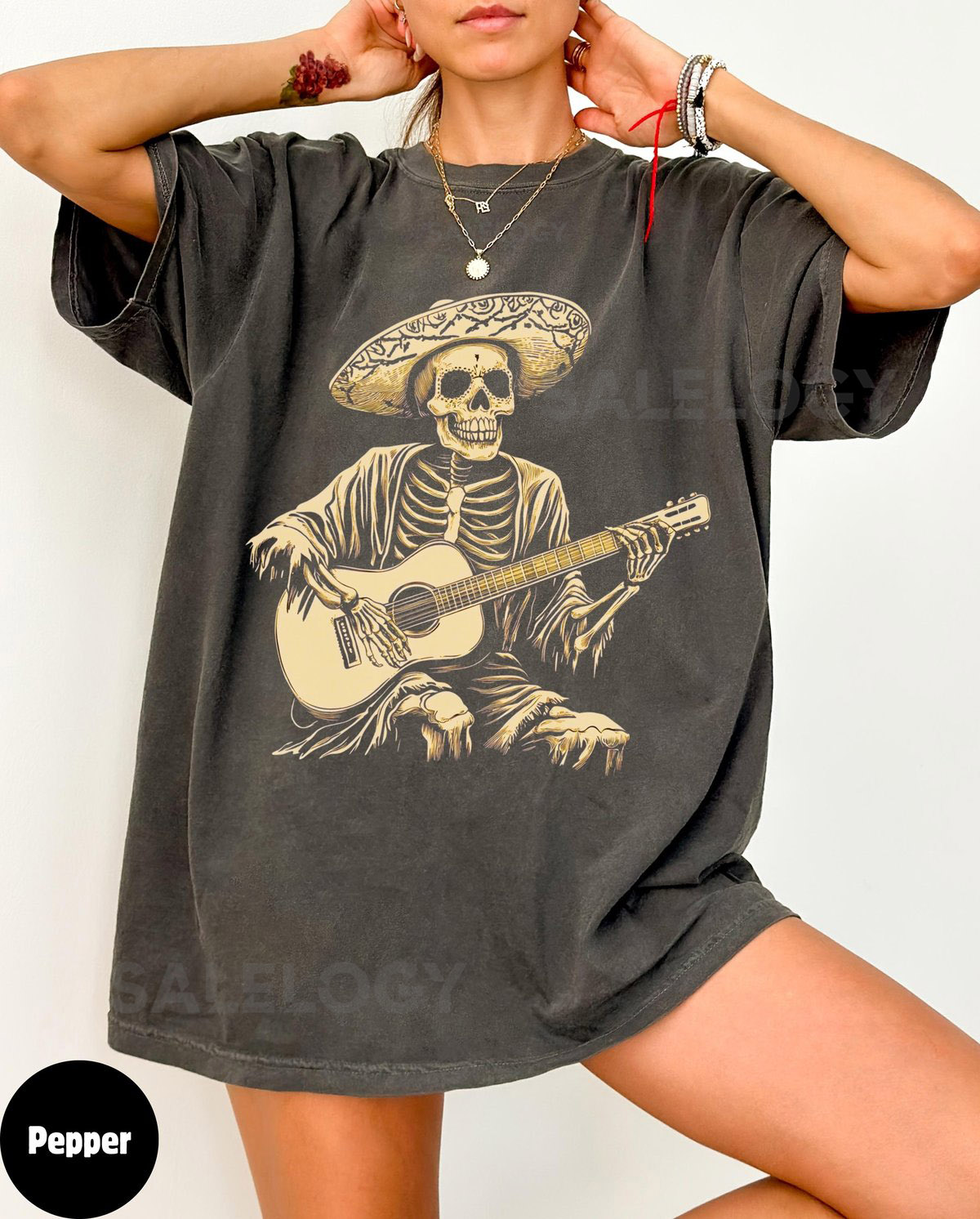 Day of the Dead shirt Dia de los Muertos Mariachi Mexican Art Skeleton Guitar Halloween Hispanic Heritage Month Skull Cute_128