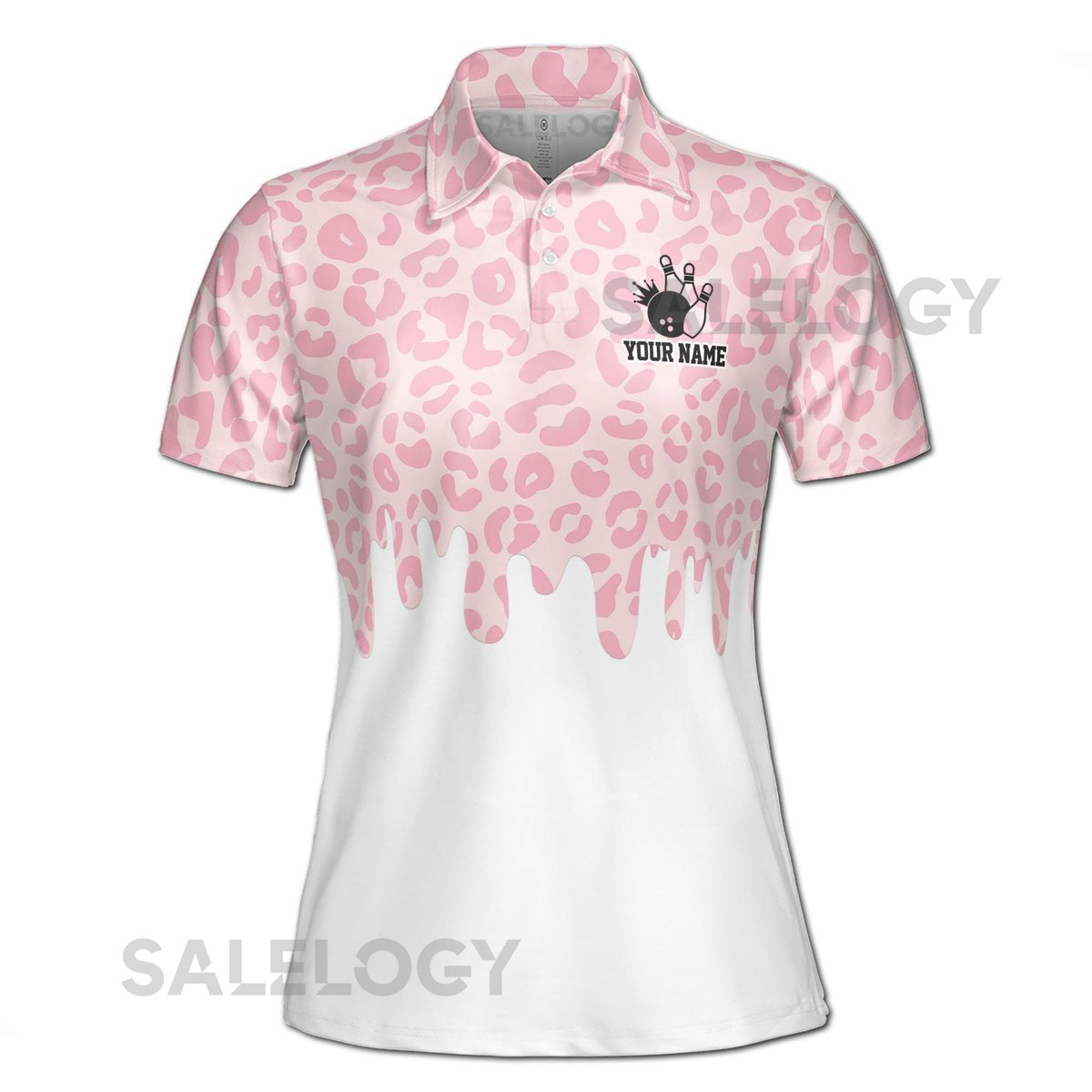 Custom Name Pink Pattern I Know I Bowl Like A Girl Women39s Polo Shirt S-5XL_159