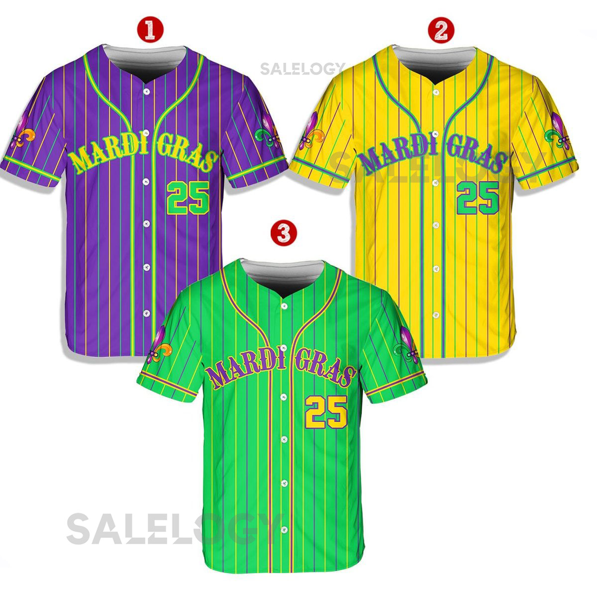 Personalized Mardi Gras Baseball Jersey Custom Name And Number Pinstripe Baseball Jersey Mardi Gras Carnival Jersey Family Matching Outfit_236