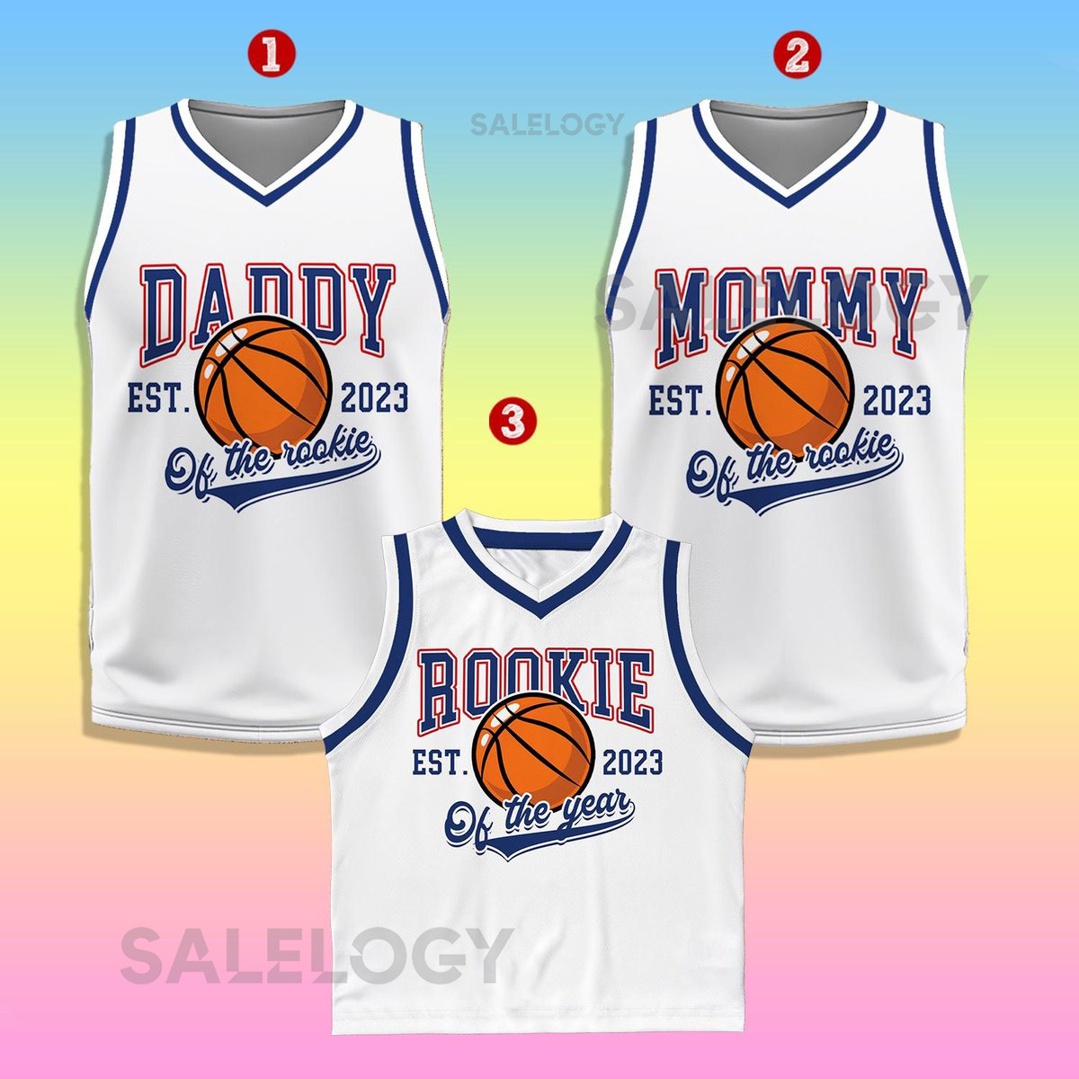Custom Daddy Mommy Of Rookie Basketball Jersey Personalized Rookie Of The Year Kid Basketball Jersey Game Day Outfit Kids Birthday Jersey_153