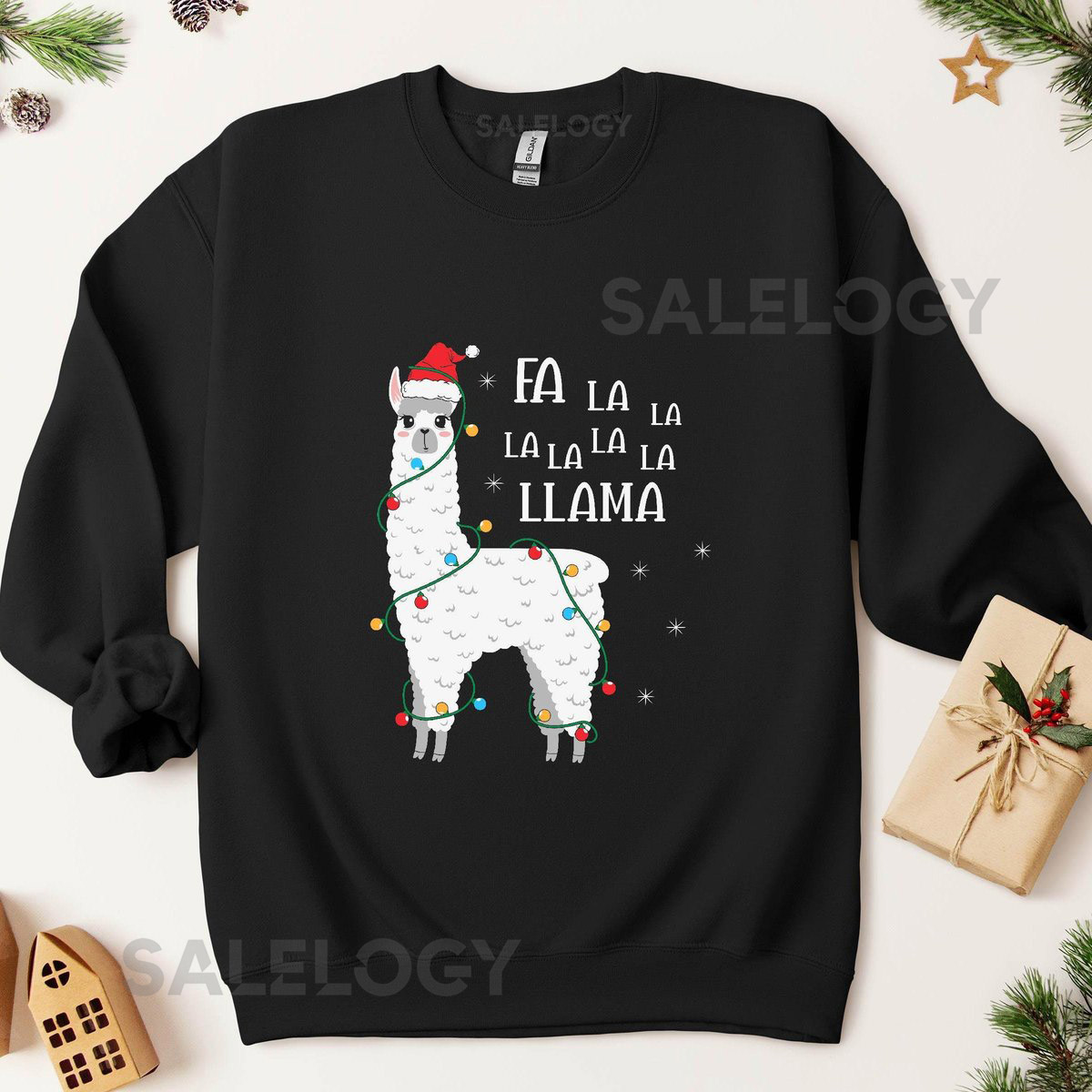 Fa La La Llama Christmas Sweatshirt - Funny Ugly Sweater Party Top