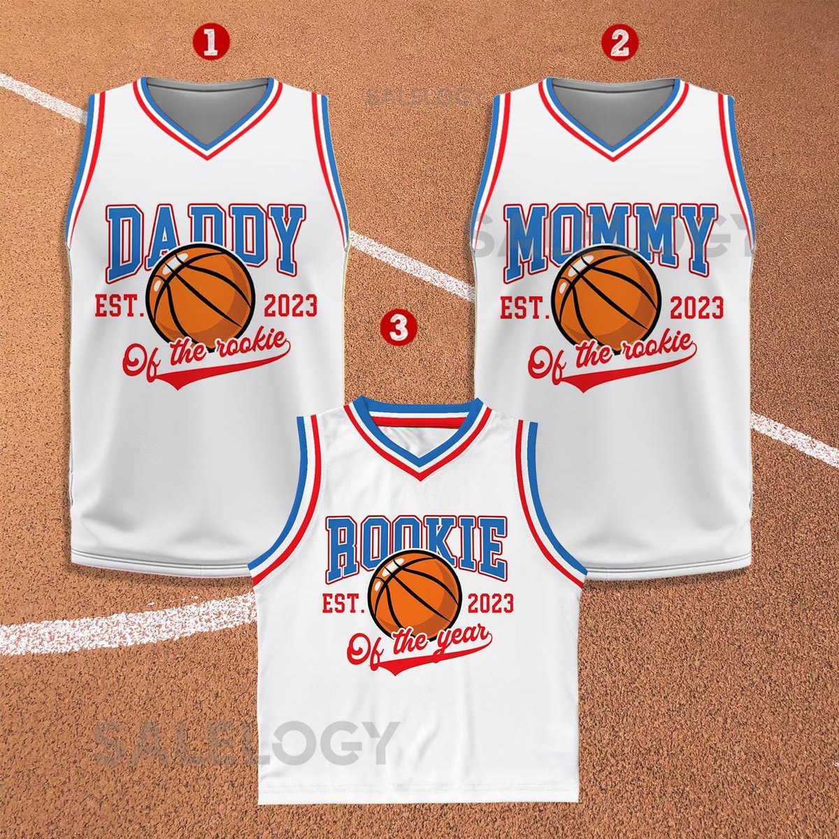 Custom Daddy Mommy Of Rookie Basketball Jersey Personalized Rookie Of The Year Kid Basketball Jersey Game Day Outfit Kids Birthday Jersey_154