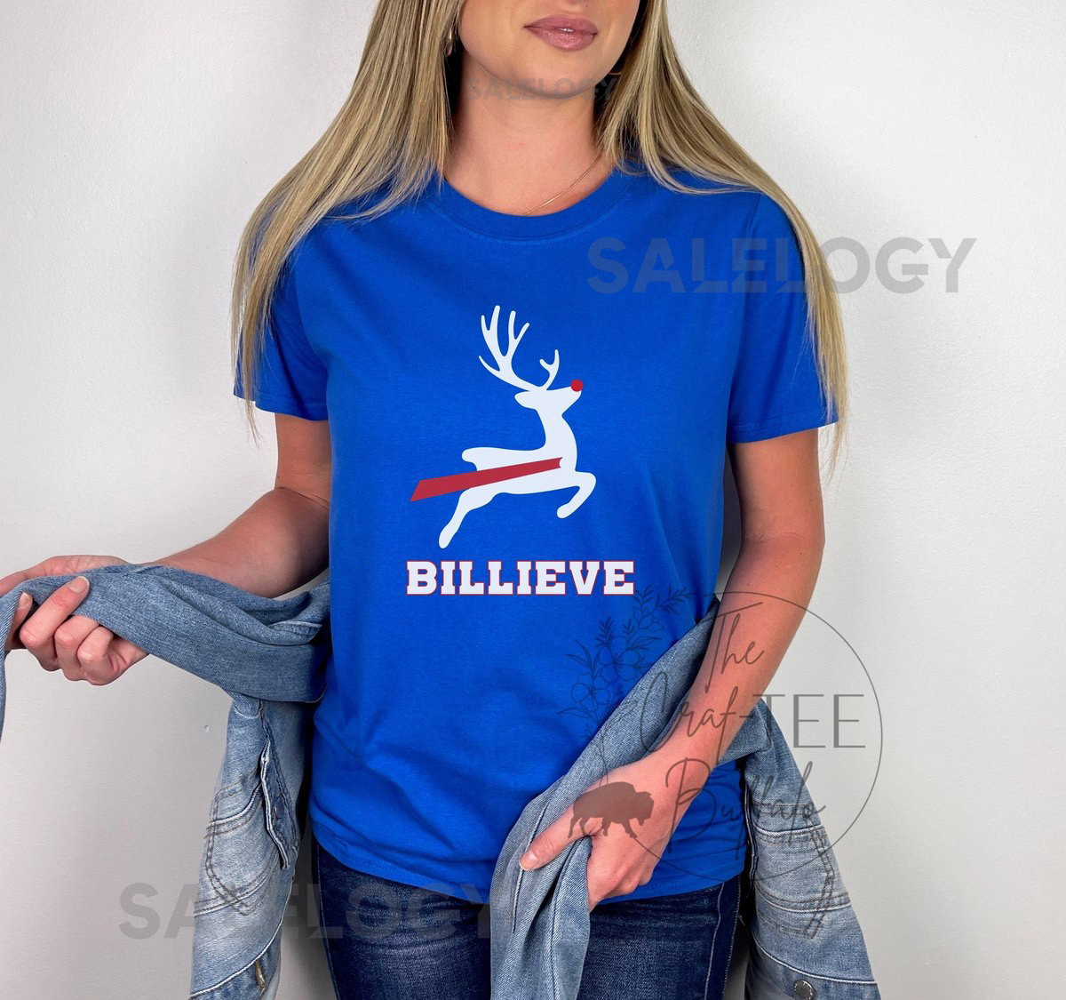 Buffalo Football Reindeer Unisex Crewneck T-shirt Buffalo Mens Womens Mafia Christmas Holiday gift_277