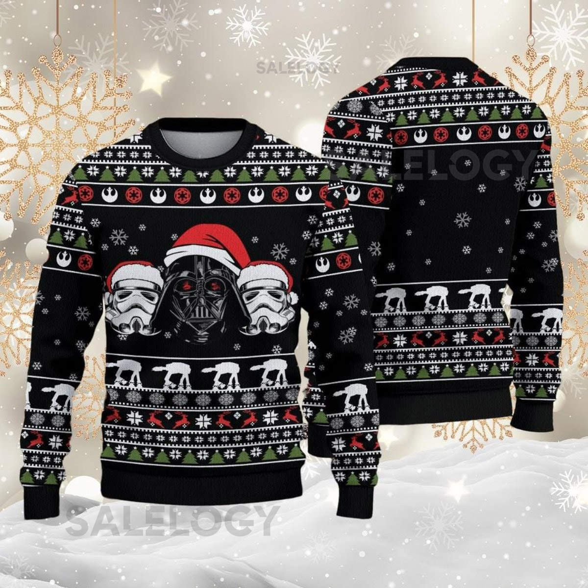 Christmas Star Wars Ugly Sweater The Mandalorian Xmas Sweater Santa Hat Darth Vader Ugly Christmas Sweater Disney Holiday Sweater