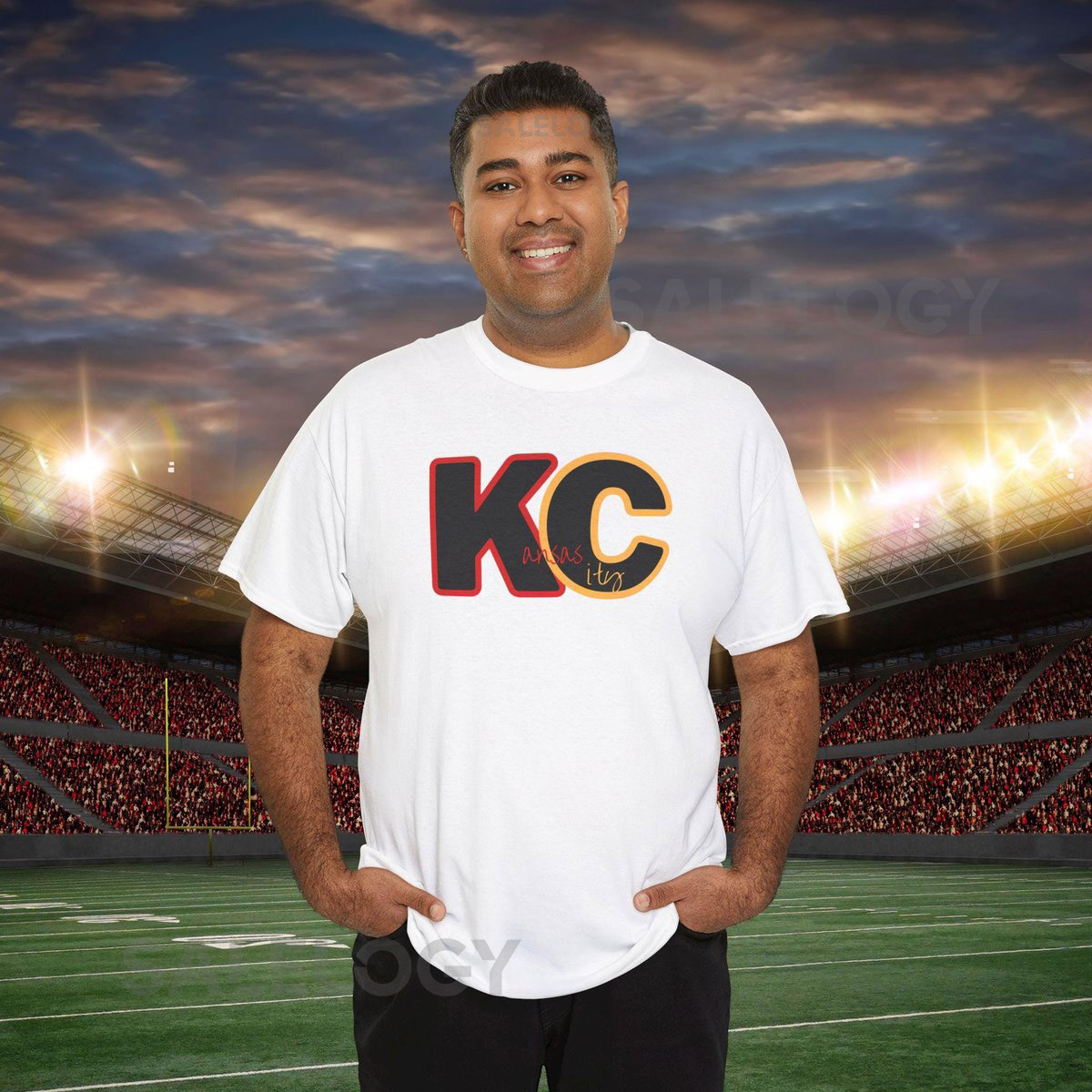 Kansas City KC T-Shirt Unisex Heavy Cotton Tee Kansas City Chiefs Game day football shirt_379
