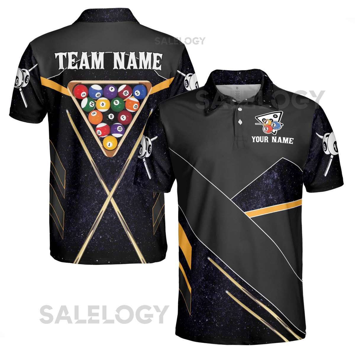 Customized Billiard Team Name Men's Polo S-5XL_401